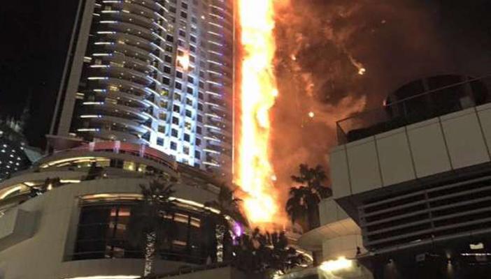 16 مصاباً.. الحصيلة النهائية لحريق فندق دبي