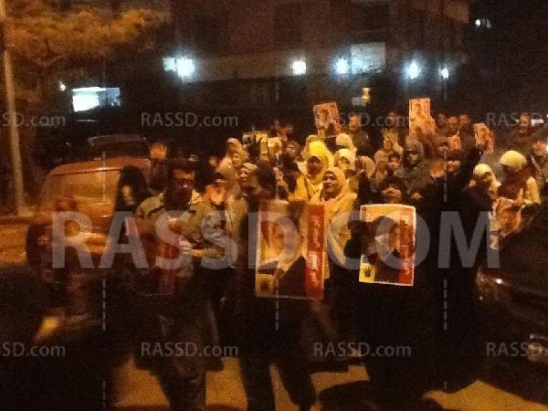 مسيرة ليلية بالشيخ زايد مناهضة للانقلاب العسكري