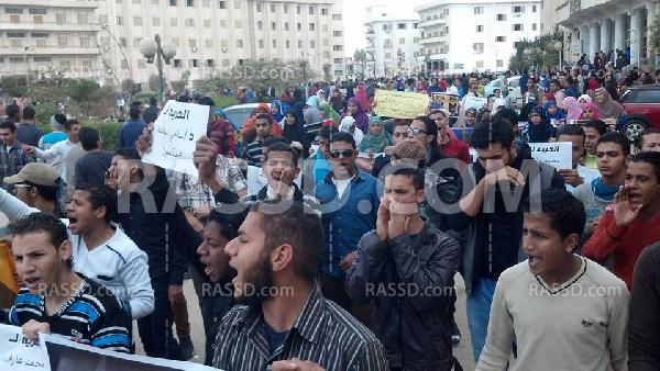 وقفة لحركة طلاب ضد الإنقلاب بجامعة بني سويف