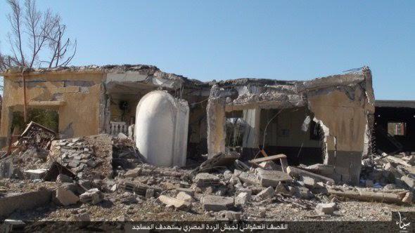 تنظيم الدولة ينشر صورا لاستهداف الجيش المنازل والمساجد والمدارس بسيناء