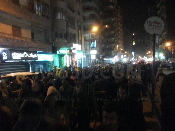 مسيرة ليلية مناهضة للانقلاب العسكرى بالمنصورة