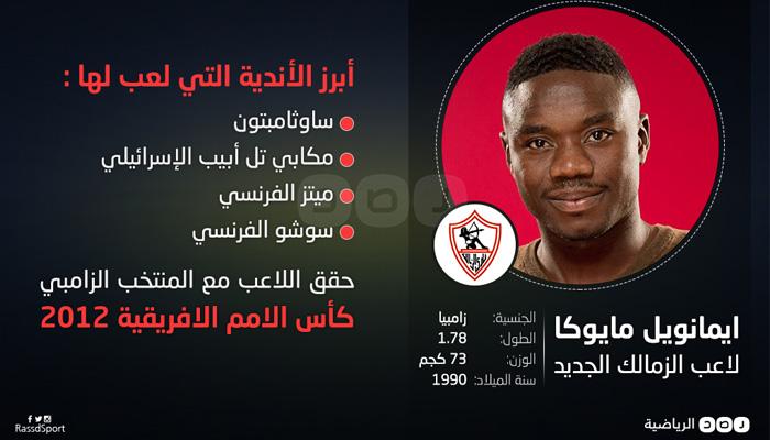 إنفوجرافيك.. من هو مايوكا الذي يرغب الزمالك في ضمه؟