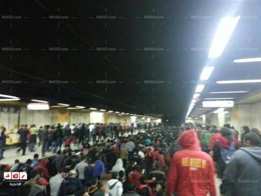 أولتراس أهلاوي يقطع طريق مترو حلوان –المرج