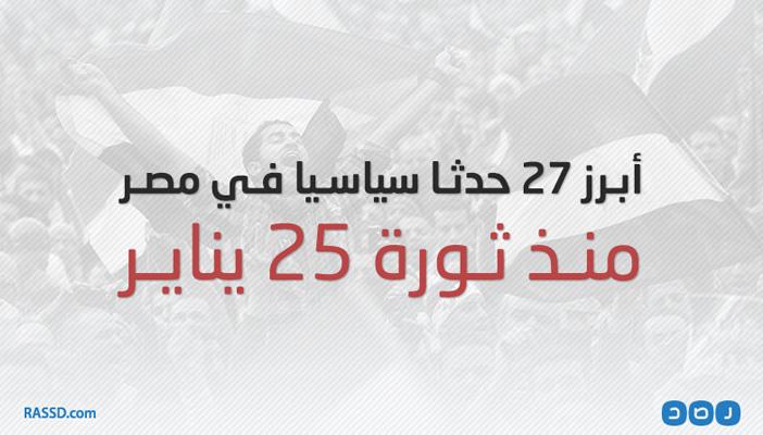 بالانفوجرافيك.. أبرز 27 حدثا سياسيا في مصر منذ ثورة 25 يناير