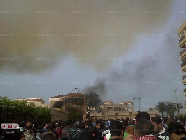 إضرام النار في منتجع جراند سكاى ببورسعيد