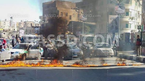 مجهولون يقطعون الطرق  بالفيوم