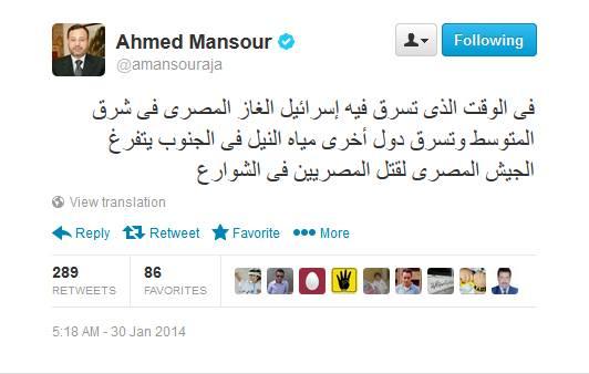 منصور:الجيش ترك مصر تُسرق وتفرغ لقتل المصريين في الشوارع