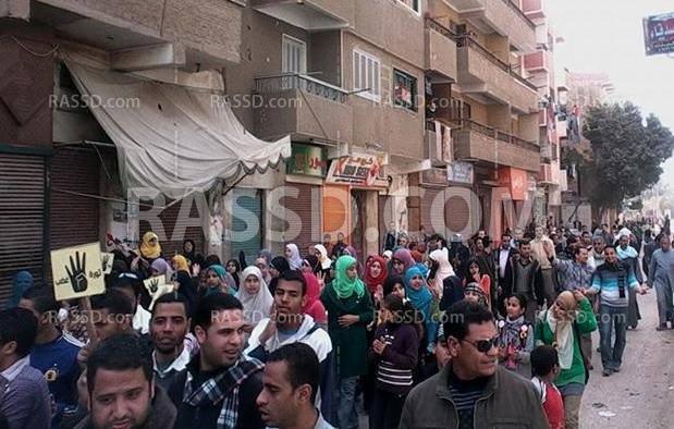 مسيرة حاشدة بمركز القوصية في محافظة أسيوط