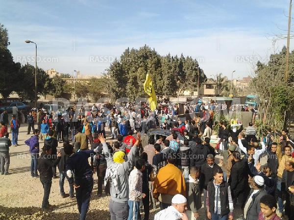 إلتقاء مسيرة حدائق حلوان بمسيرة المعصرة