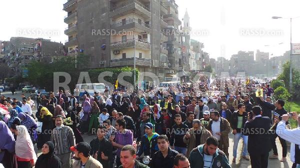 اشتباكات بين الأمن و المتظاهرين في مسيرة المطرية