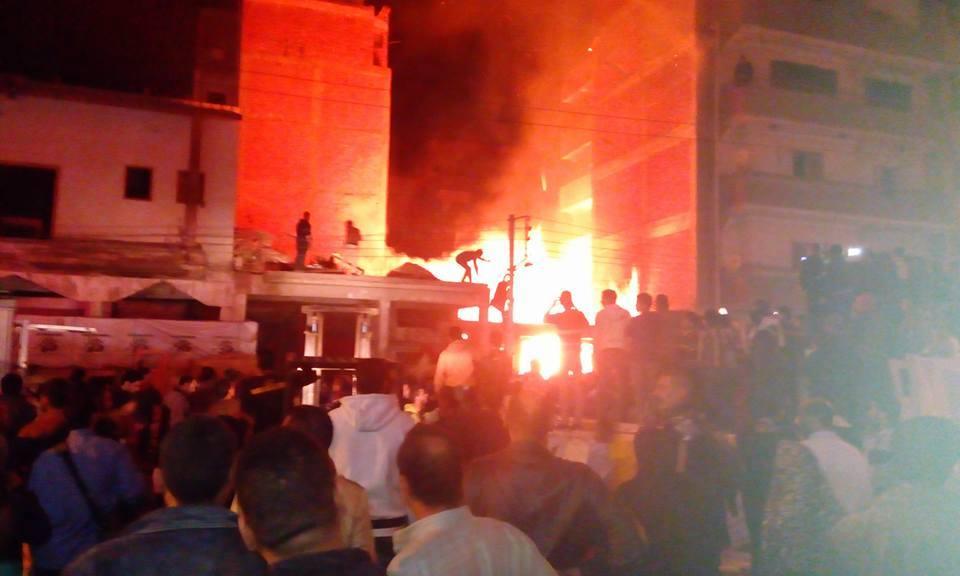 بالصور.. حريق هائل بالمدينة الصناعية بكفر الشيخ و15 مصابا حتى الآن