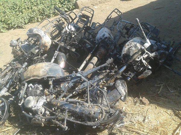 قوات الانقلاب تدمر 6 دراجات بخارية أثناء حملة مداهمات بدلجا