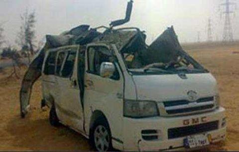 انقلاب سيارة على طريق الجيش ببني سويف