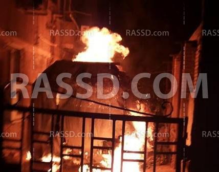 حرق بوكس شرطة بجراج أحد العمارات بمدينة نصر