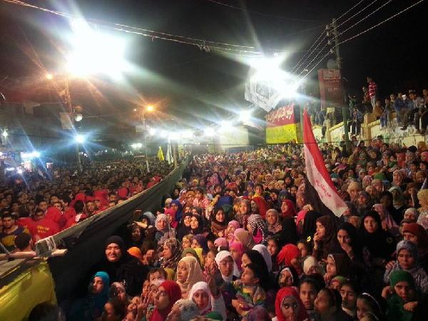 منصة بناهيا احتفالا بخروج مجموعة من معتقلي القرية