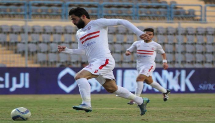 باسم مرسي يتقدم للزمالك بهدف نظيف في الشوط الأول بمباراة أسوان