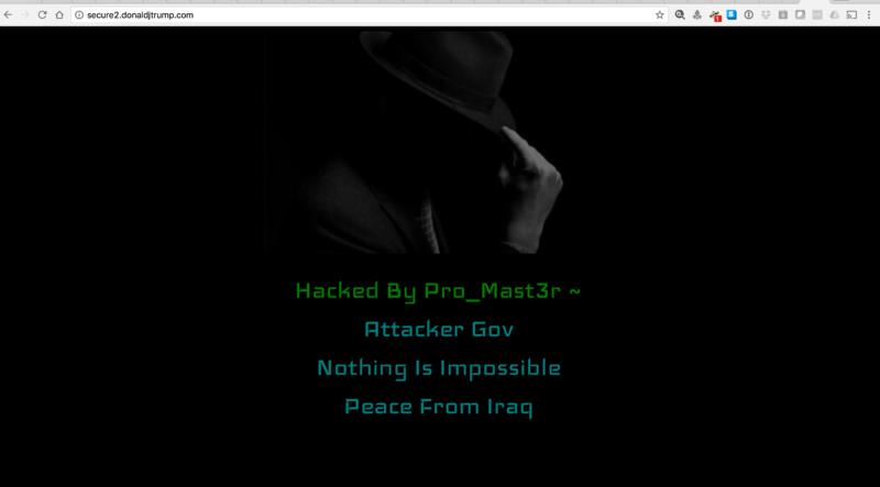 هاكر عراقي يخترق موقع دونالد ترامب ويترك له رسالة