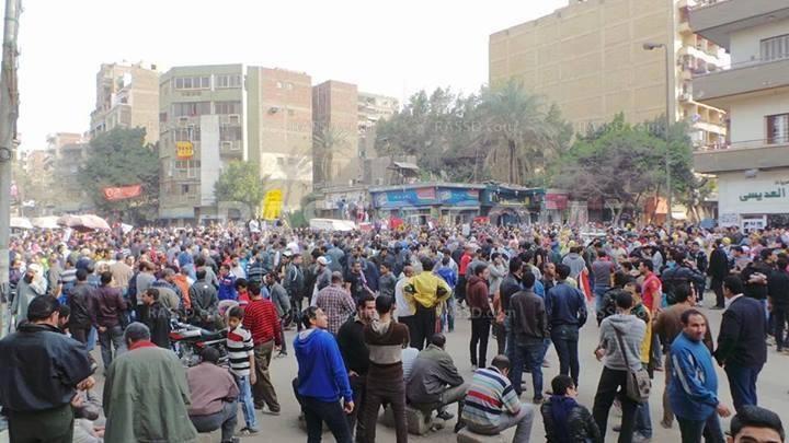 تجمع مفاجىء لمسيرات المطرية وشبرا والمرج بميدان النعام