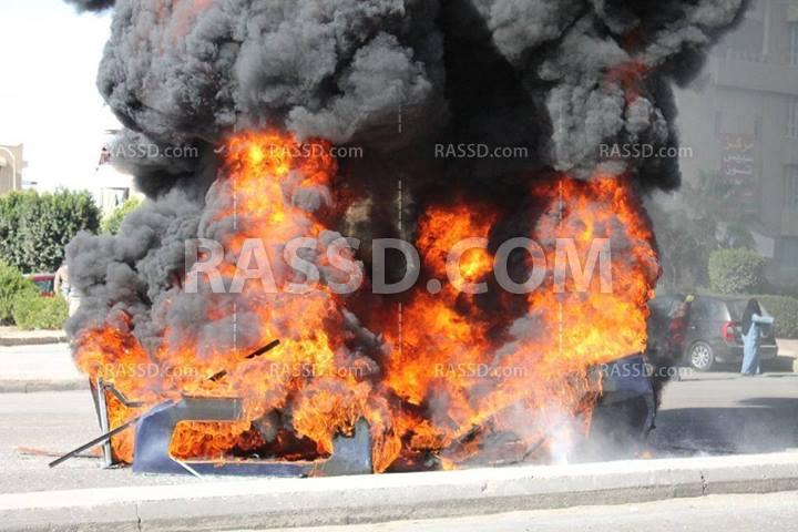 حرق سيارة لأمن الانقلاب  بـ 6 أكتوبر