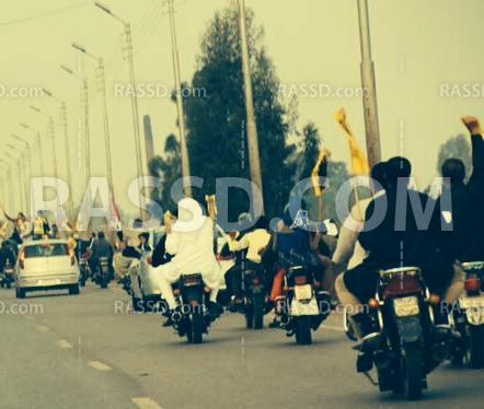 سيارات ودراجات نارية مناهضة للإنقلاب بالمنصورة