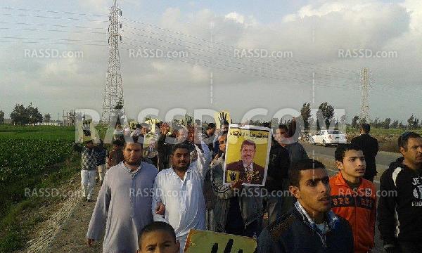 مسيرة بكفر الشيخ منددة بالانقلاب العسكري اليوم