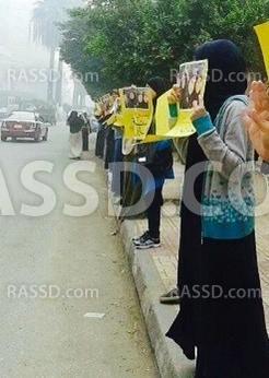 “حورية” المنصورة فى سلسلة بشرية منددة بالإنقلاب