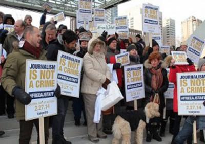 وقفة احتجاجية لصحفيين كنديين لرفض ممارسة الانقلاب