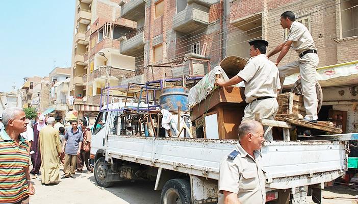 حملات مكبرة لإزالة إشغالات الطرق ببنى سويف