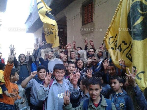 مسيرة لطلاب ضد الانقلاب بمنية النصر بالدقهلية