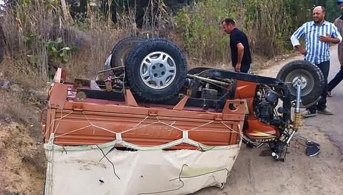 مصرع وإصابة 8 في تصادم بين سيارة وتروسيكل بسوهاج