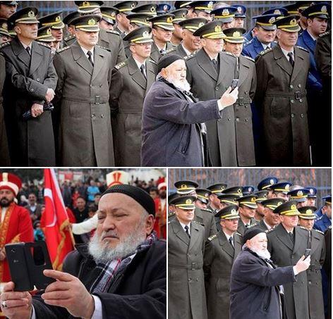 بالصور.. ملتح يلتقط سيلفي مع قادة الجيش التركي