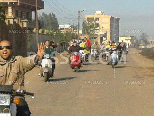 مسيرة بالدرجات النارية بالمحلة الكبرى رفضا للانقلاب