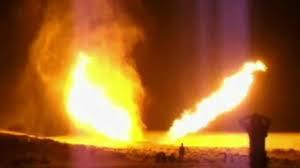 بالفيديو.. انفجار في خط الغاز الطبيعي بدمنهور