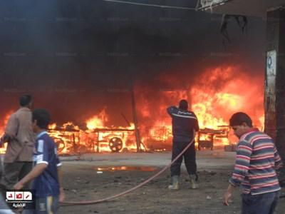 “الحماية المدنية ” تحاول السيطرة على حريق بسوهاج