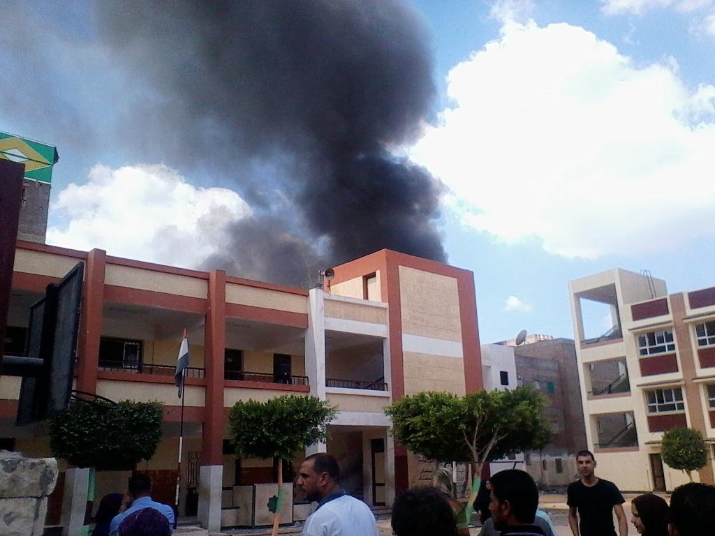 نشوب حريق داخل حجرة بمدرسة ابتدائية في الفيوم