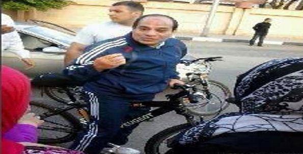 بالصور.. نشطاء يتداولون صور “السيسي” بالزي الرياضي