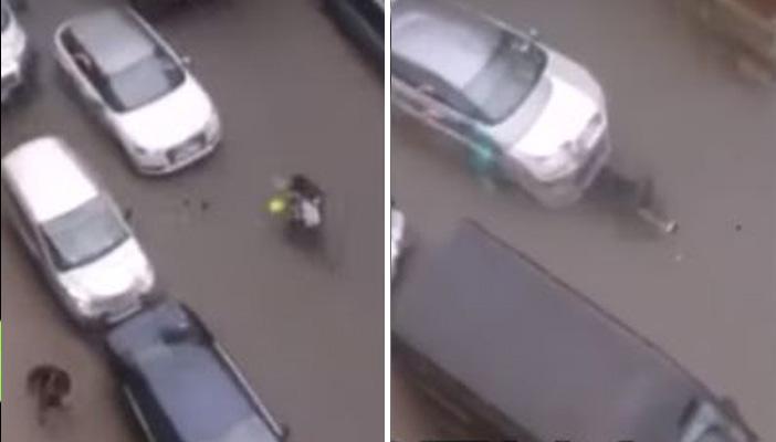 بالفيديو.. سيارة تدهس محجبة في بلجيكا على خلفية هجمات بروكسل