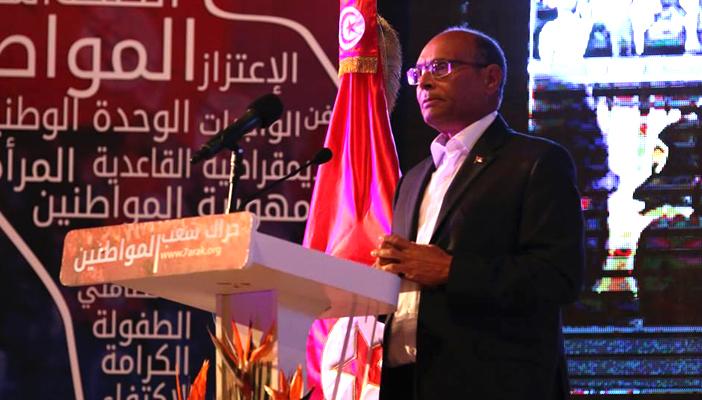 بالفيديو.. المرزوقي يدعو للإفراج عن مرسي ويرفع شعار رابعة