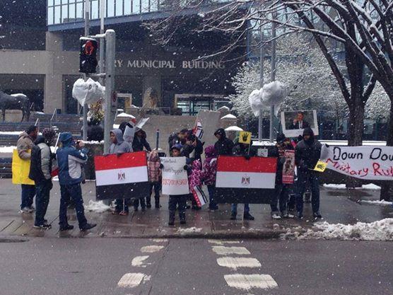 وقفة للمصريين بكندا تنديدا بأحكام الإعدام