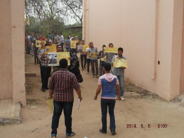 مسيرة بـ”زراعة المنوفية” للمطالبة بالإفراج عن المعتقلين