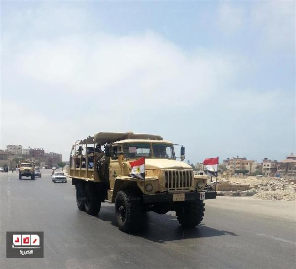 وصول تعزيزات عسكرية للعريش في طريقها لرفح