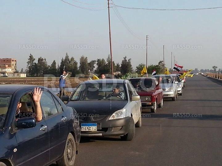 مسيرة بالسيارات لدعم الشرعية بكفرالشيخ