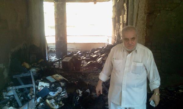 حريق هائل بمكتب رئيس حزب “الراية”