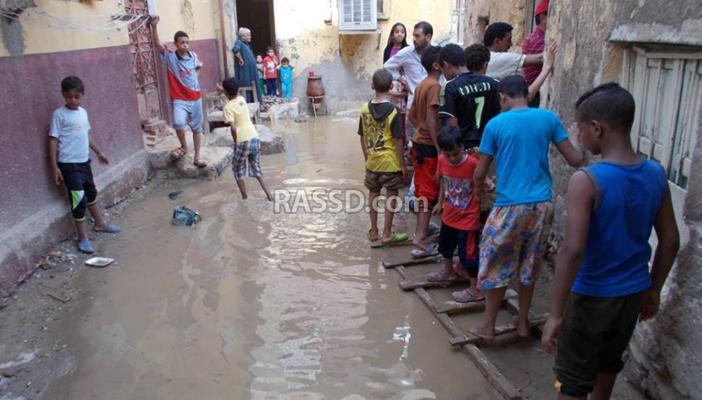 غرق قرية في أسوان بالمجاري وانقطاع مياه الشرب