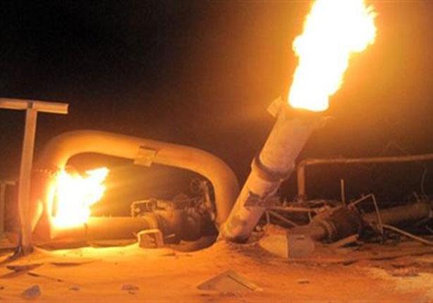 انفجار خط الغاز غرب مدينة العريش