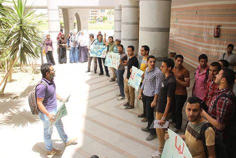 فعالية لطلاب ضد الانقلاب بمعهد العاشر رفضا لتولي السيسي