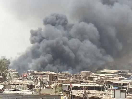 بالفيديو.. اللقطات الأولى لحريق سوق الجمعة