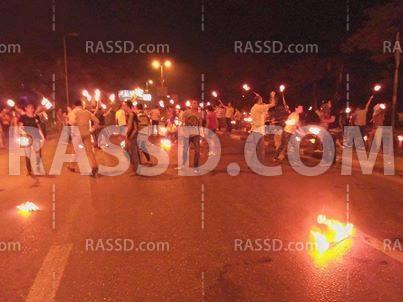 مجهولون يقطعون طريق الكورنيش أمام الدستورية رفضا للسيسي