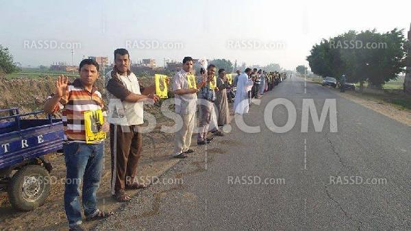 سلاسل بشرية بقري ومراكز الشرقية بأسبوع “الحرية لمصر”