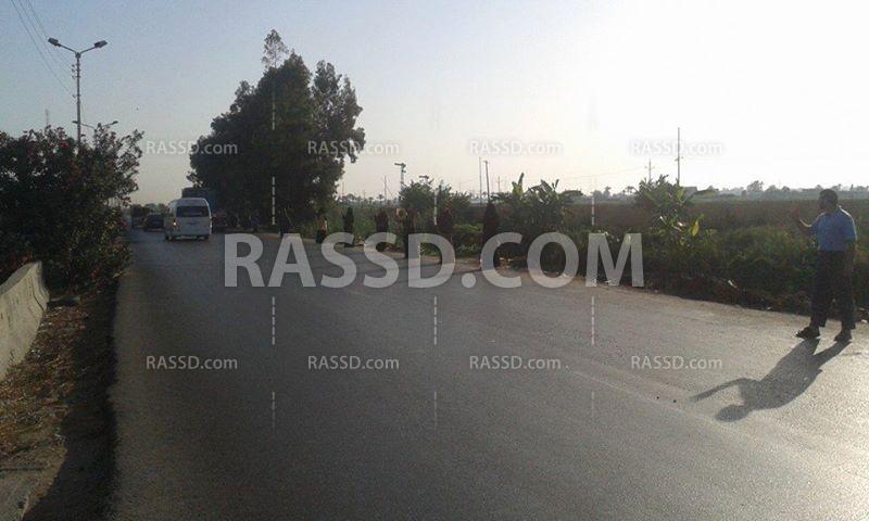 سلسلة بشرية مناهضة للانقلاب لثوار كفر سعد بدمياط